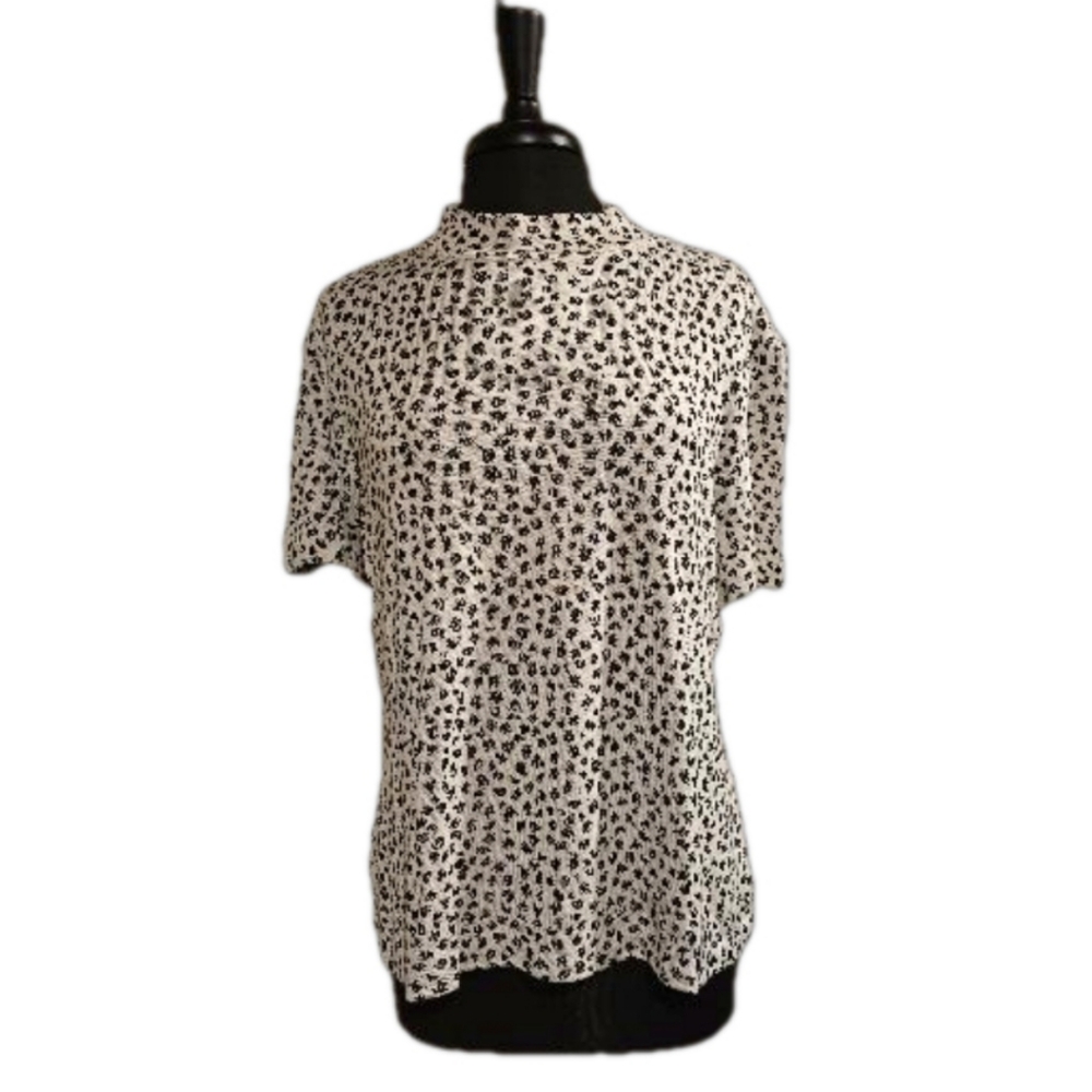 St. John Sport by Marie Gray Short Sleeve Sweater Black & White Size Large - Picture 1 of 7